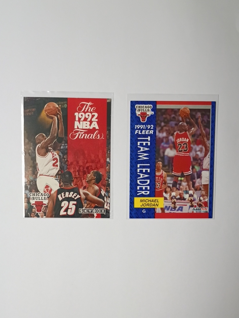 Michael Jordan 1991/92 Fleer & 1992 NBA Finals Chicago Bulls Cards - Red/White